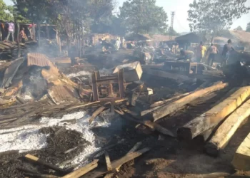 Kindia : Le grand dépôt de bois ravagé par un incendie, de grandes pertes enregistrées !!!