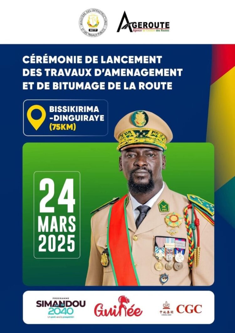 Infrastructures: 24 mars 2025, début des travaux du bitumage du tronçon Bissikirima-Dinguiraye