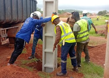 Dinguiraye : l’électricité avance, les poteaux sont déjà en place