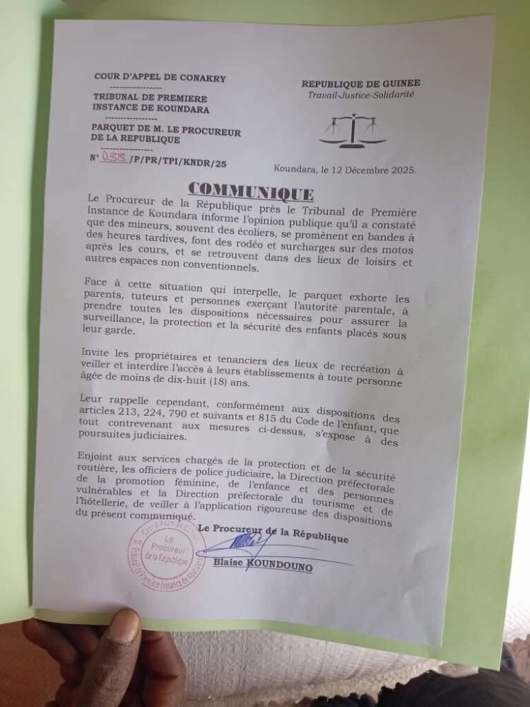 Mineurs livrés à eux mêmes à Koundara le parquet tire la sonnette d’alarme