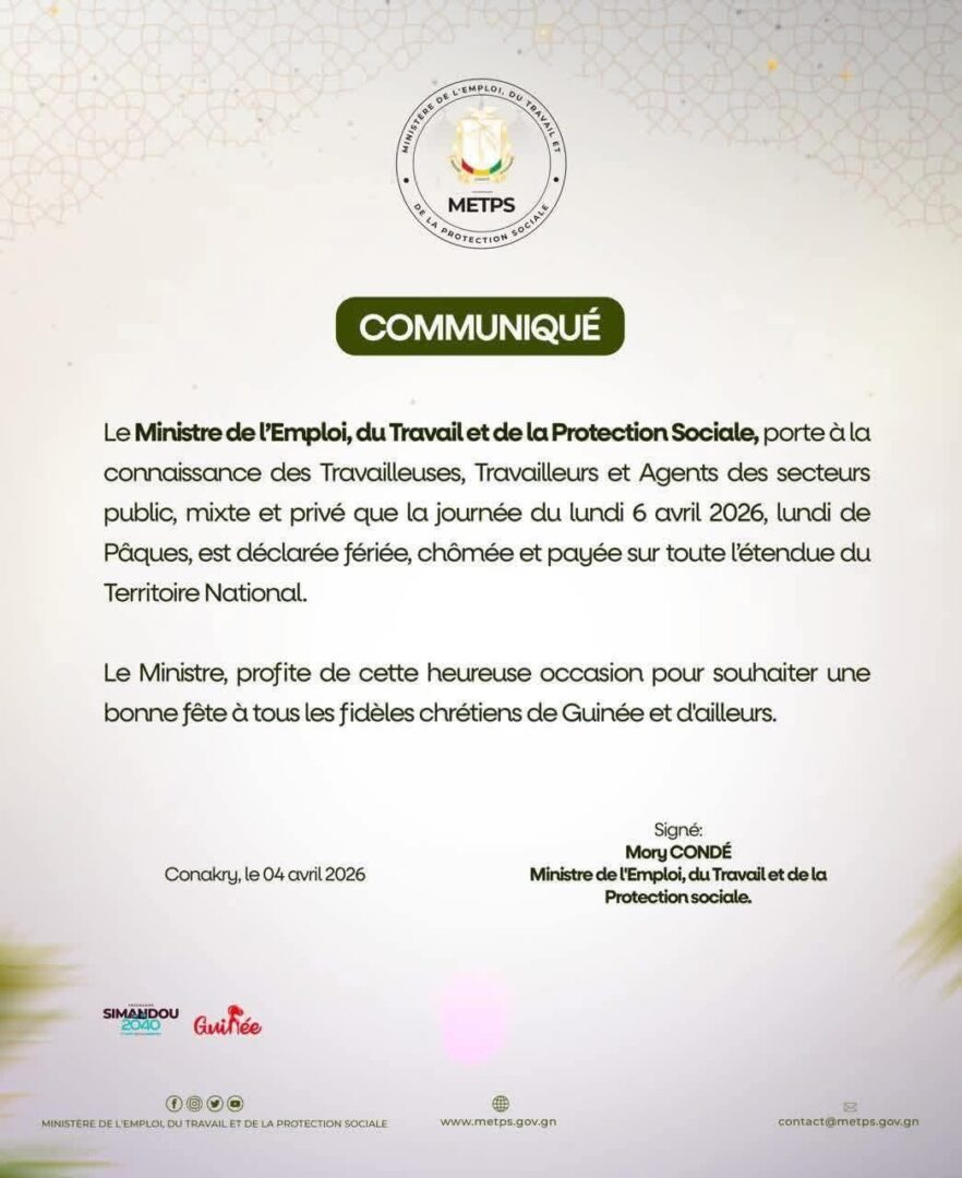 Communiqué officiel