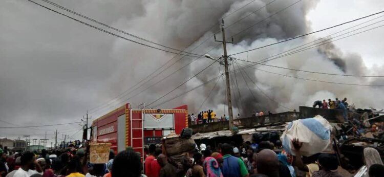 Urgent : Un grave incendie enregistré au grand marché de N’zérékoré