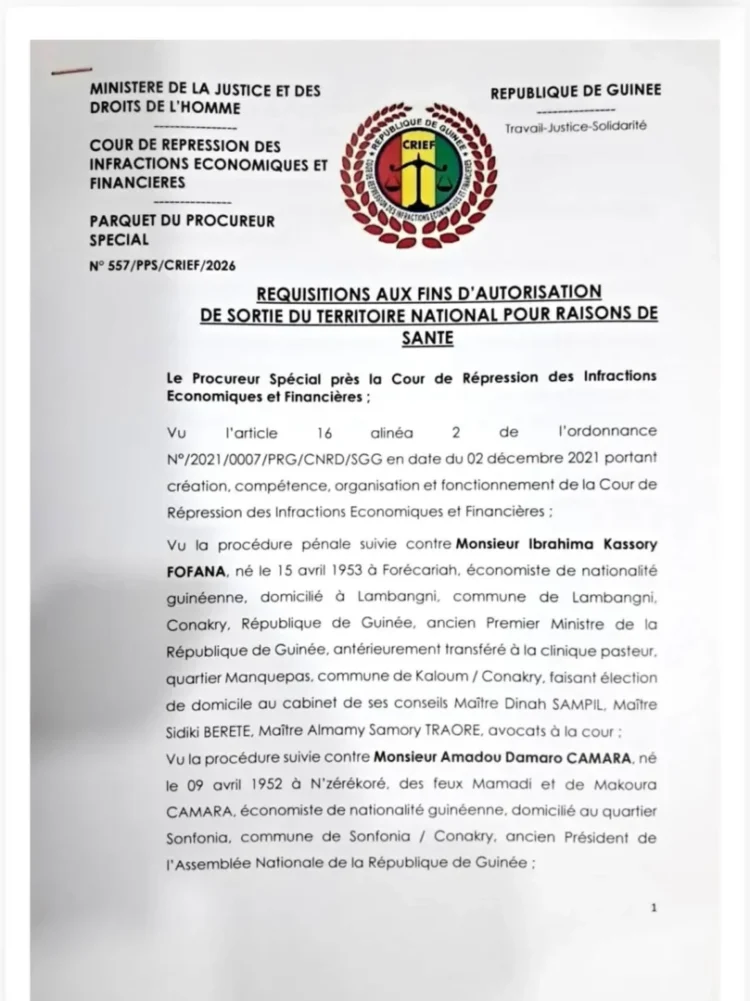 Bonne nouvelle pour Ibrahima Kassory Fofana et Amadou Damaro Camara
