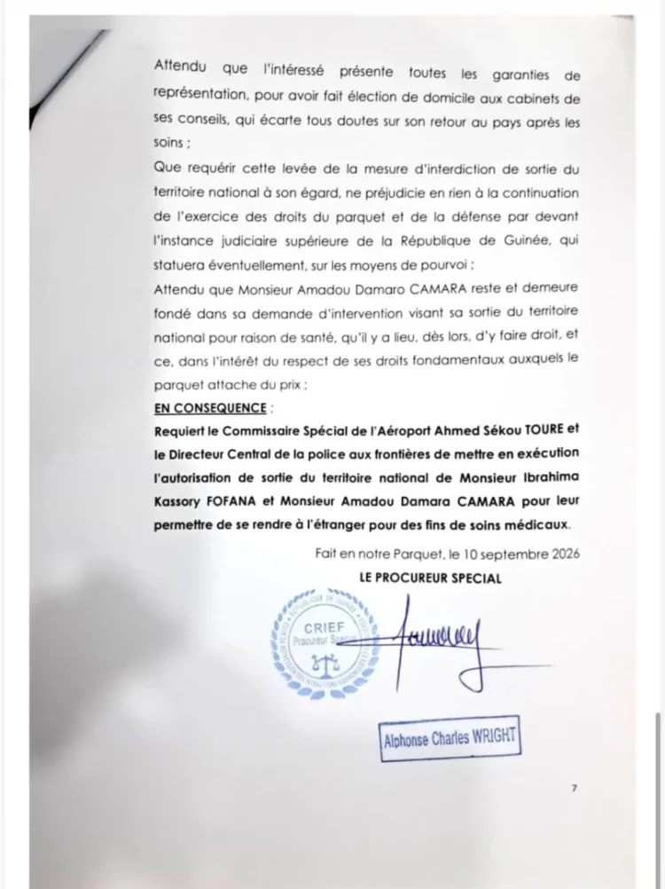Bonne nouvelle pour Ibrahima Kassory Fofana et Amadou Damaro Camara