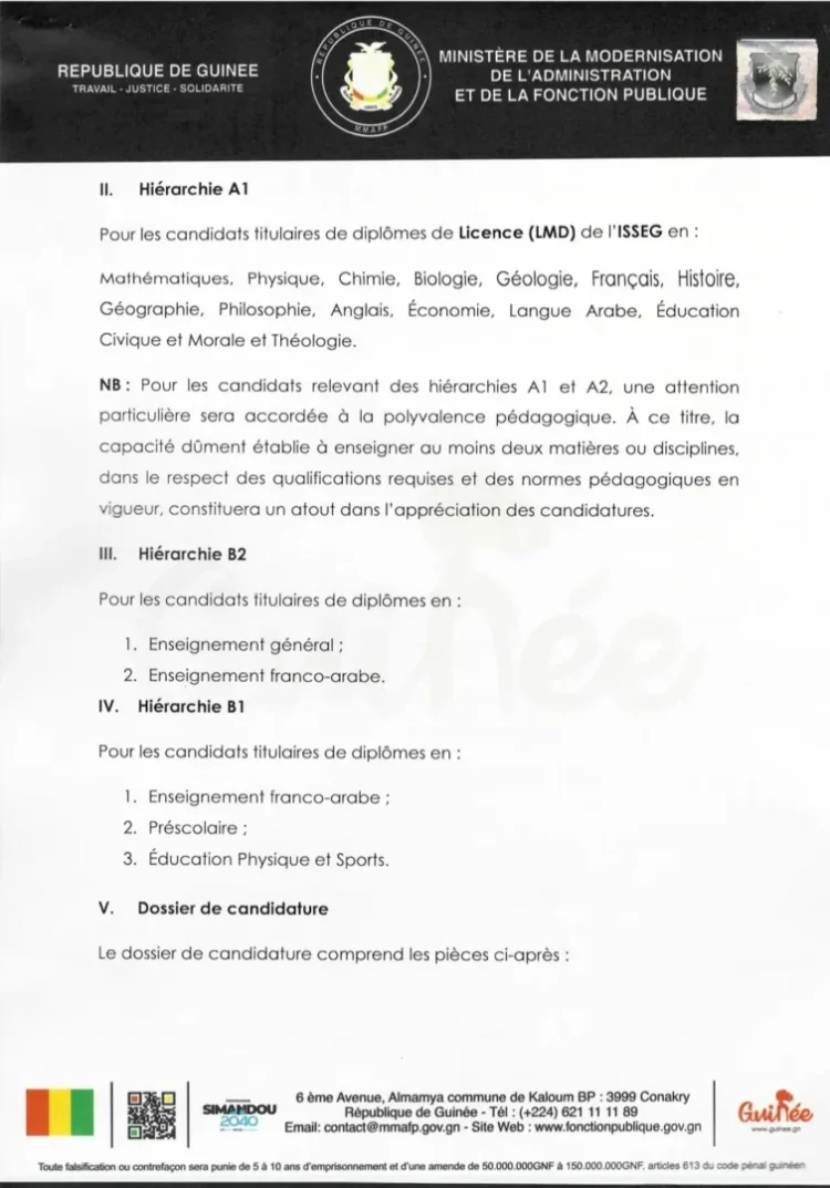 Concours de recrutement de 6 000 enseignants : voici les profils concernés selon le ministère de la Fonction publique