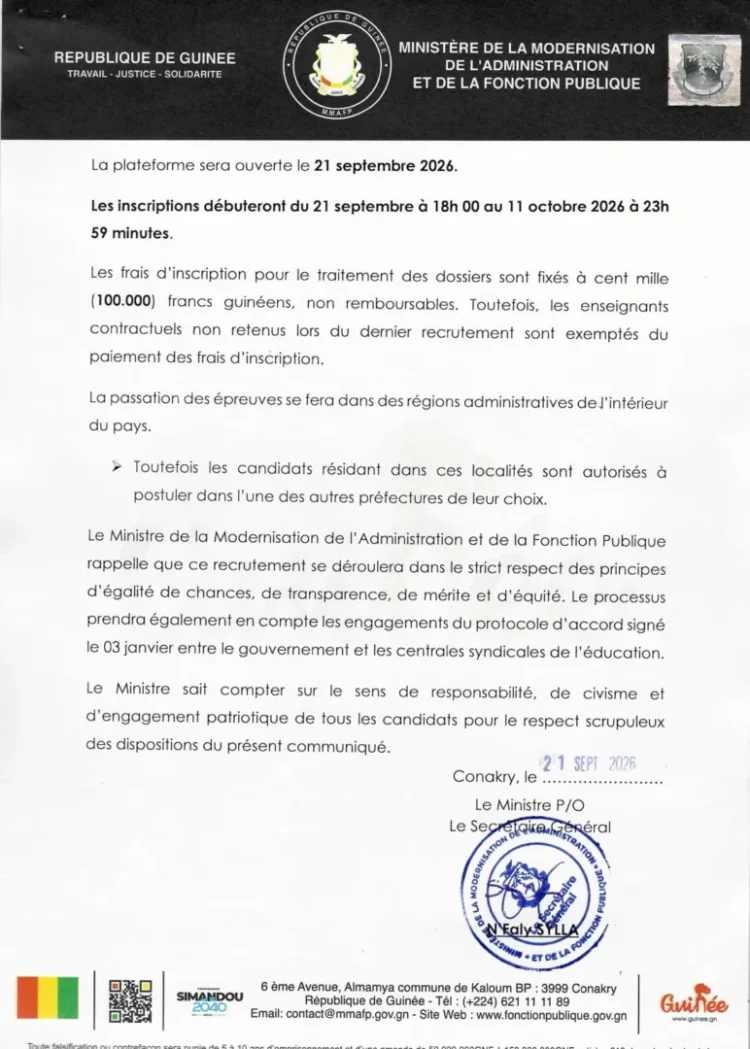 Concours de recrutement de 6 000 enseignants : voici les profils concernés selon le ministère de la Fonction publique