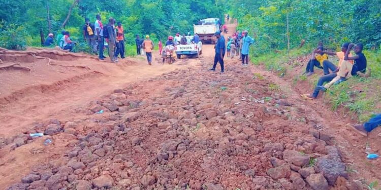 Dinguiraye : Les populations de Diatifèrè se mobilisent pour réfectionner la route Dinguiraye-Diatifere-Dhaibatou-Fandanda
