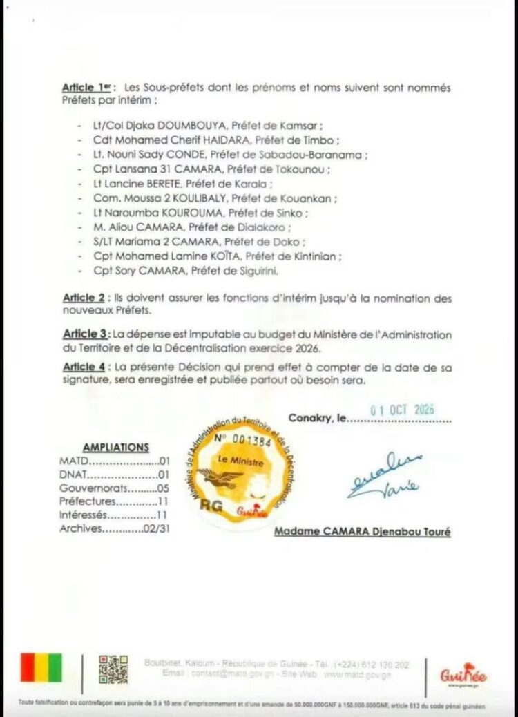 Administration : 11 préfets par intérim nommés par la ministre (décision)
