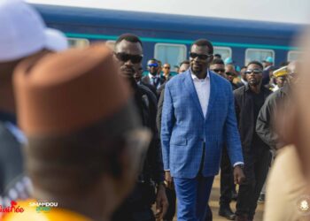 Forécariah/Projet Simandou : les activités du train de la Compagnie du TransGuinéen lancées par le Président Mamadi Doumbouya au Port de Moribayah
